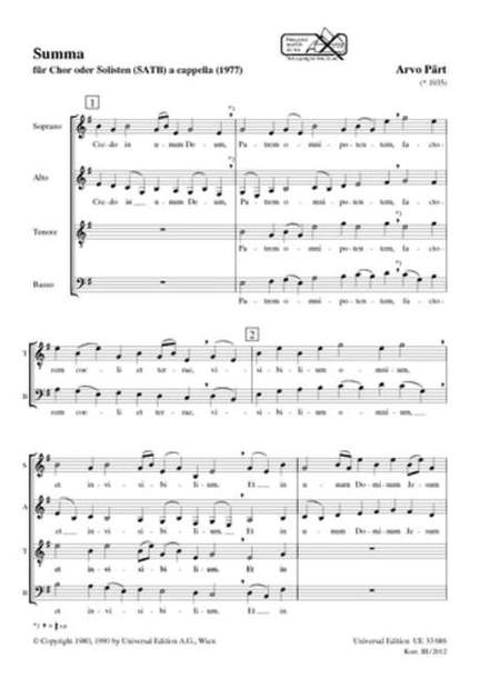Pärt, A: Summa