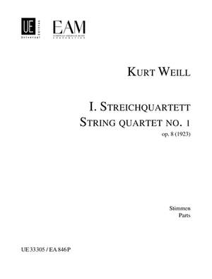Weill Kurt: String quartet No 1 op. 8