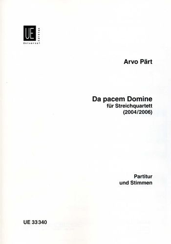 Pärt, A: Da pacem Domine