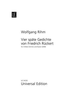 Rihm Wolfgang: Vier späte Gedichte von Friedrich Rückert