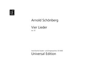 Schoenberg, A: Vier Lieder Op.22 Vce Pft
