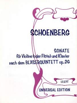 Schoenberg, A: Sonate Vln(or Fl) Pft