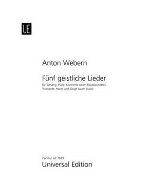 Webern, A: 5 Sacred Songs Op15 Score Vce Fl Op. 15