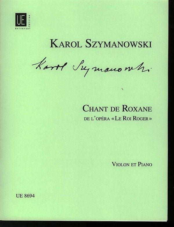 Szymanowski K Chant De Roxane Vln Pft Presto Sheet Music