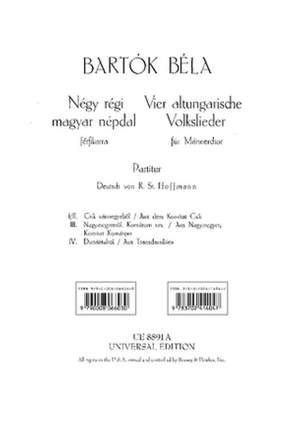 Bartók, Béla: 4 altungarische Volkslieder