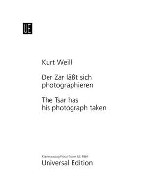Weill, K: Der Zar Lasst Sich Vocal Score Op. 21