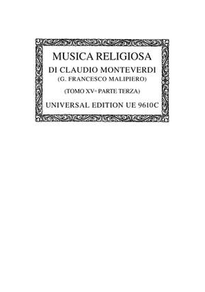 Monteverdi:  Complete Works 15/3 Octsc 15/3