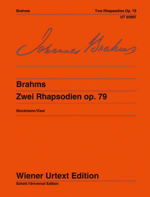 Brahms, J: Two Rhapsodies op. 79