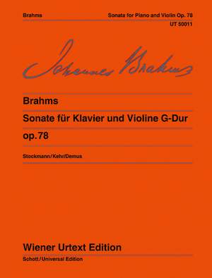 Brahms J Sonata G Major Op 78 Presto Sheet Music