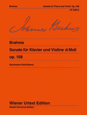 Brahms, J: Sonate d-Moll D minor op. 108