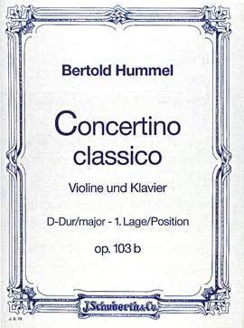 Hummel, B: Concertino classico D-Dur D major op. 103b