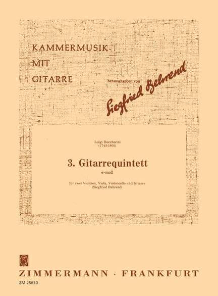 Boccherini, L: Third Quintett in e minor E minor