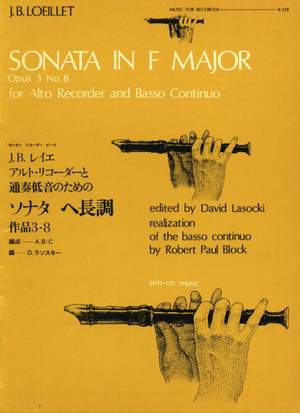 Loeillet de Gant, J B: Sonata in F Major op. 3/8 R158