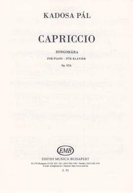Kadosa, Pal: Capriccio Op.23/h (piano)