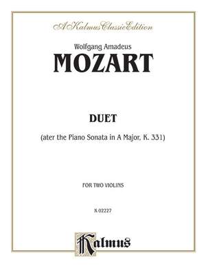 Wolfgang Amadeus Mozart: Duet (after the Piano Sonata in A Major, K. 331)