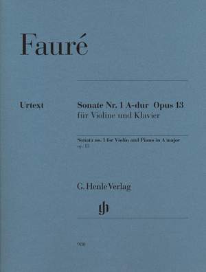 Fauré, G: Sonata no. 1 A major op. 13