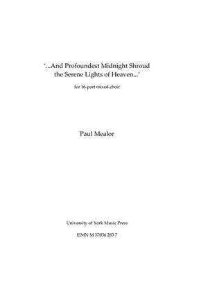 Paul Mealor: Profoundest Midnight
