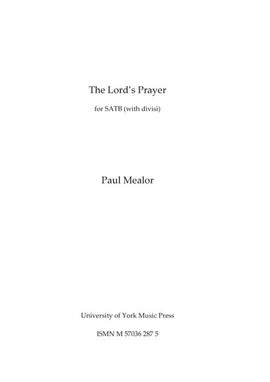 Paul Mealor: The Lord's Prayer
