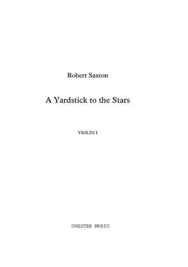 Robert Saxton: A Yardstick To The Stars