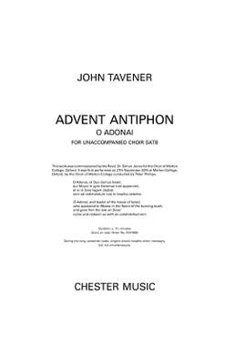 John Tavener: Advent Antiphon - O Adonai