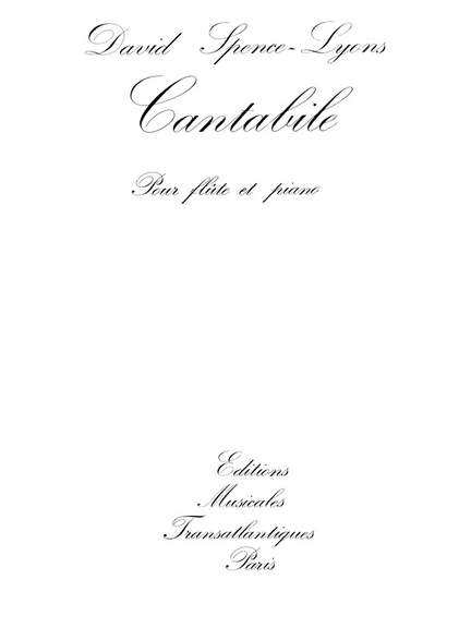 David Spence-Lyons: Cantabile
