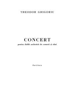 Theodor Grigoriu: Concerto