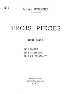 Lucien Wurmser: Elégie (N°1 Des 3 Pièces)