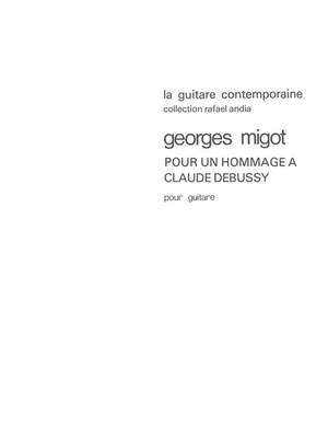 Georges Migot: Pour Un Hommage À Claude Debussy