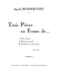 Agnelle Bundervoet: 3 Pièces En Forme De...