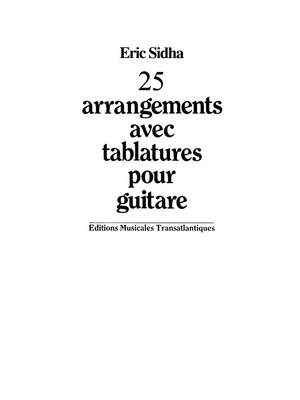Eric Sida-Schetti: 25 Arrangements Pour Guitare