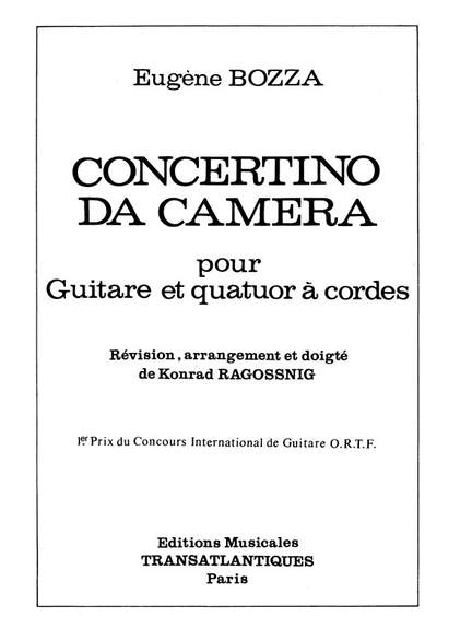Eugène Bozza: Concertino Da Camera