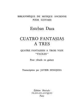 Esteban Daza: 4 Fantasias A Tres