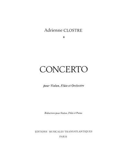 Adrienne Clostre: Concerto