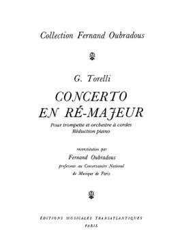 Giuseppe Torelli: Concerto En Ré Majeur