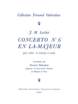 Jean-Marie Leclair: Concerto N°6, En La Majeur