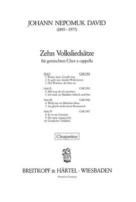 David, J: 10 Volksliedsätze, Heft 1