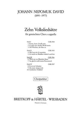 David, J: 10 Volksliedsätze, Heft 3
