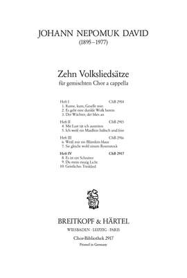 David, J: 10 Volksliedsätze, Heft 4