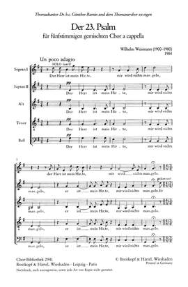 Weismann, W: Der 23. Psalm "Der Herr Ist"
