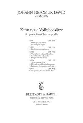 David, J: 10 Neue Volkslieder, Heft 5