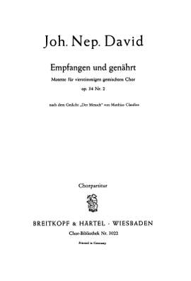 David, J: Empfangen und genährt Wk 34/2