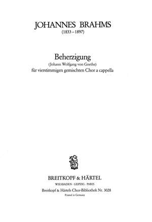 Brahms, J: Beherzigung op. 93a