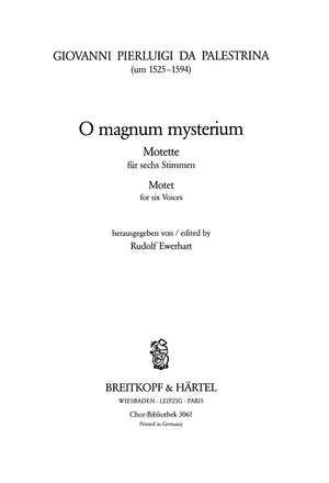 Palestrina, G: O magnum mysterium