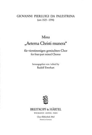 Palestrina, G: Missa Aeterna Christi munera