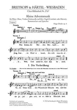 Distler: Kleine Adventsmusik op. 4