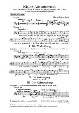 Distler: Kleine Adventsmusik op. 4