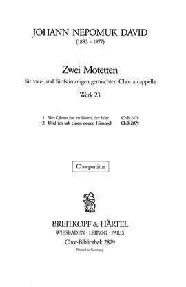 David, J: 2 Motetten: 2. Und ich sah