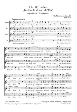Mendelssohn: 100. Psalm Jauchzet dem Herrn