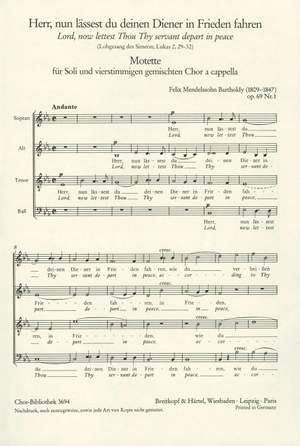Mendelssohn: Drei Motetten op. 69/1