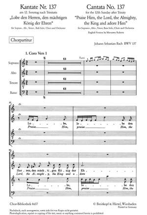 Bach, JS: Kantate 137 Lobe den Herren